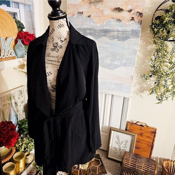 New Express Open Drawstring Front Shawl Trench Duster Jacket Coat. - Picture 1 of 15
